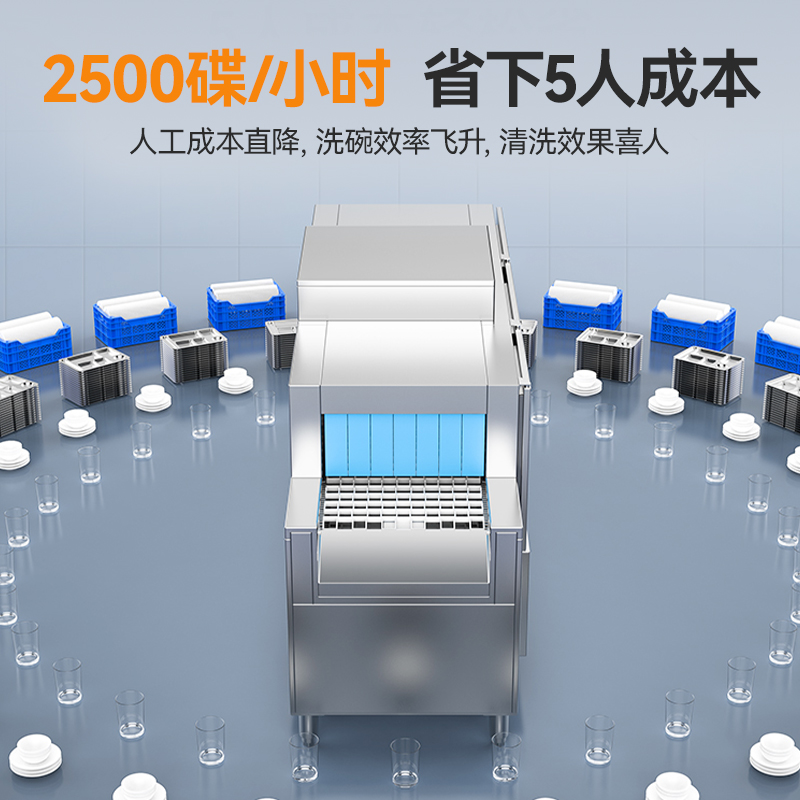 快三导师带计划赚钱旗舰款2.95m平放式双缸单喷淋长龙式洗碗机 