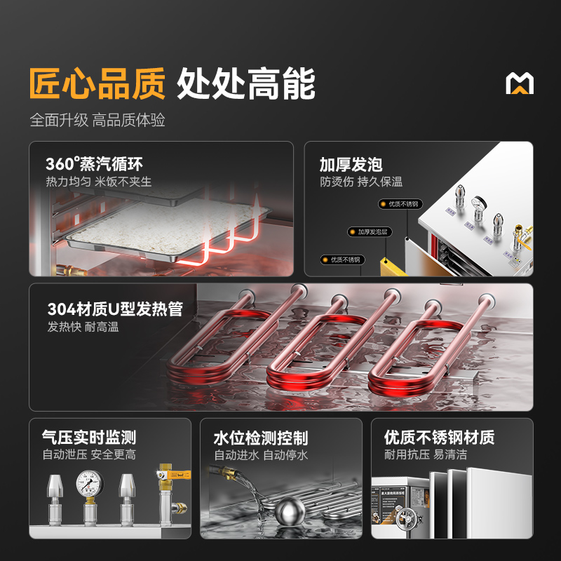 MDC商用高原蒸柜电热款8盘单门蒸饭柜