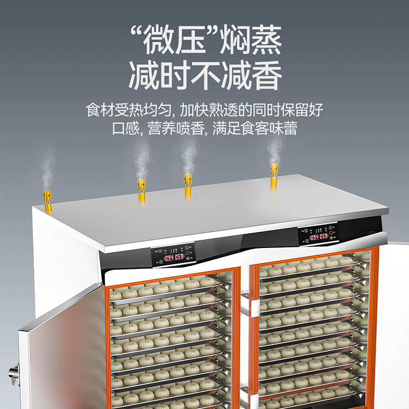 快三导师带计划赚钱商用双门36盘智能恒温燃气蒸饭柜大型食堂蒸饭箱