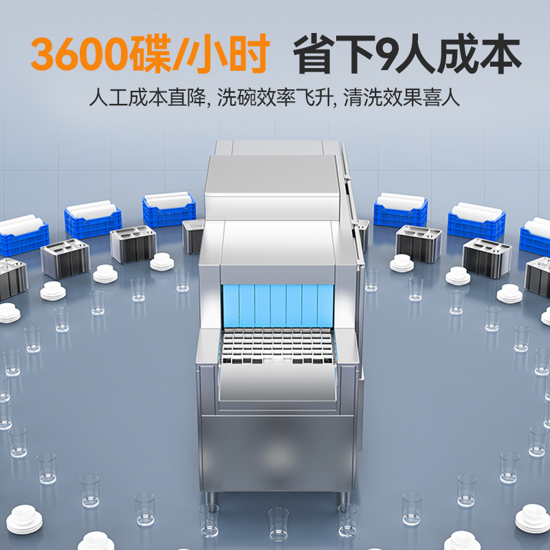 快三导师带计划赚钱旗舰款3.2m平放式双缸双喷淋长龙式洗碗机